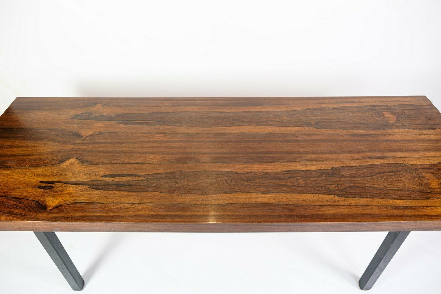 Coffee Table  In Rosewood With Black Lacquered Metal Frame  From 1960s photo for sale