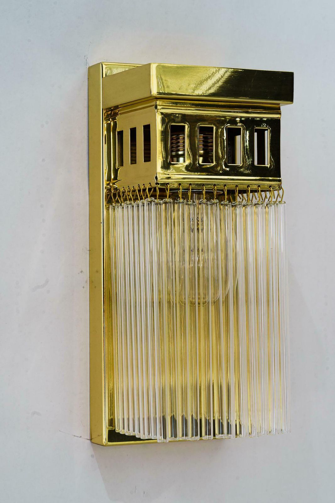Reproduction Of A Art Deco Wall Lamp With Glass Sticks photo Lighting