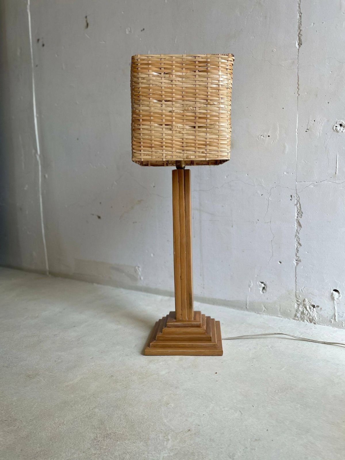 Bamboo Modernist Table Lamp Peter Blake Style photo for sale