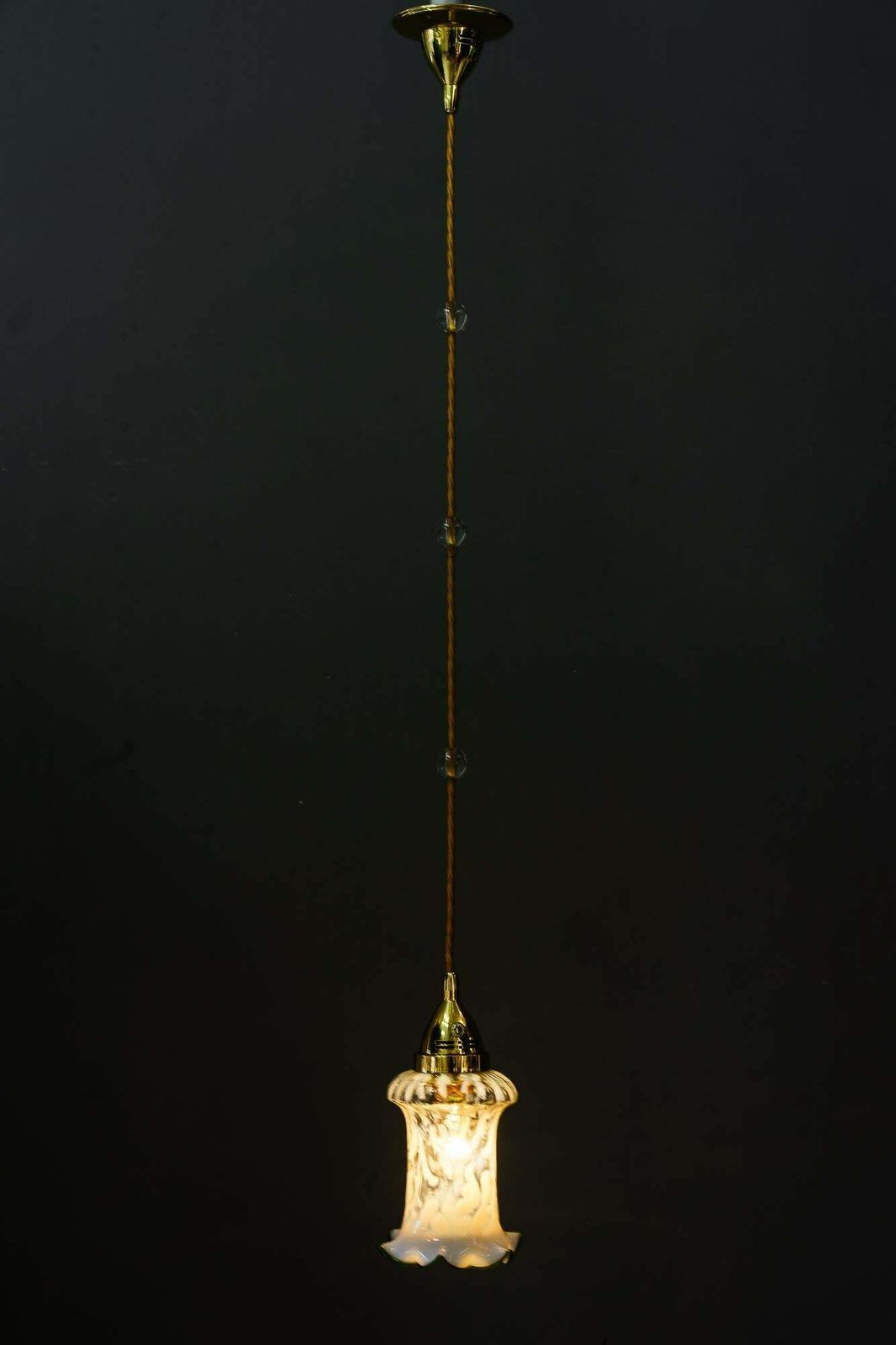 Art Deco Pendant Original Opaline Glass Shade Vienna Around 1920s photo vintage