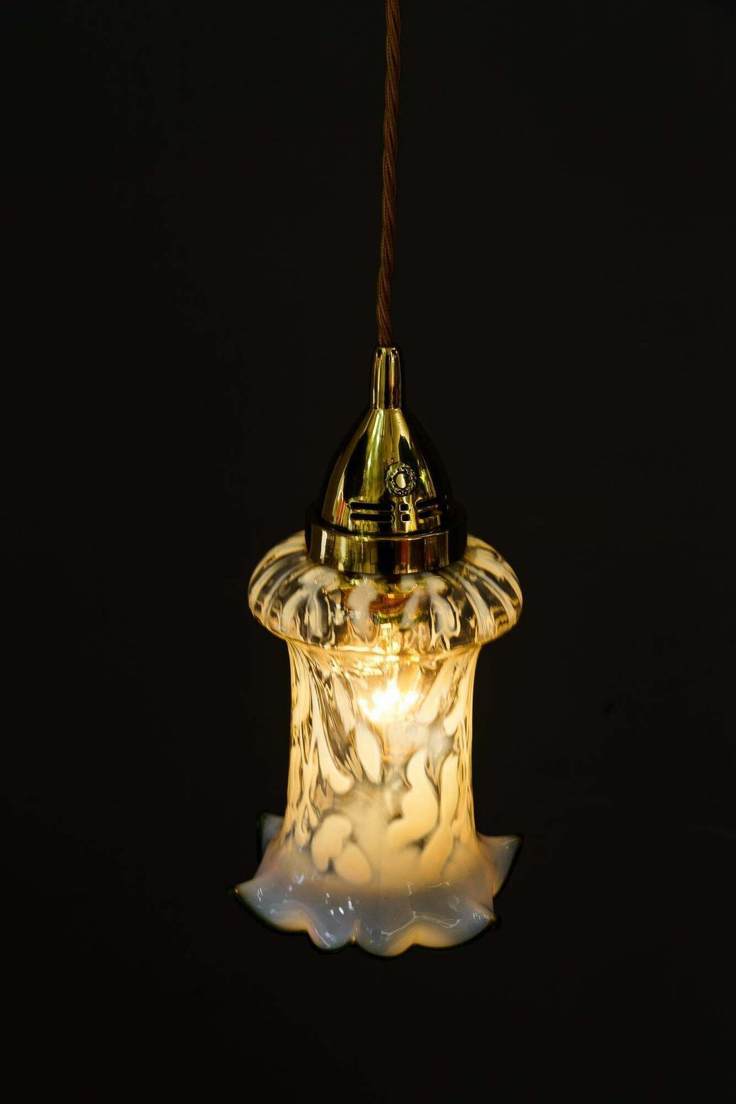 photo furniture Art Deco Pendant Original Opaline Glass Shade Vienna Around 1920s