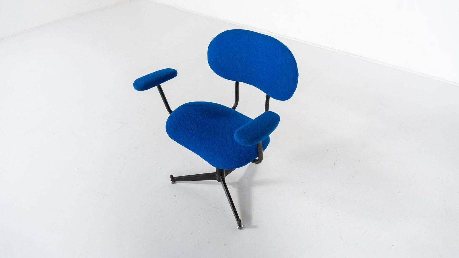 Mid Century Modern Bleu Swivel Desk Chair photo Furniture
