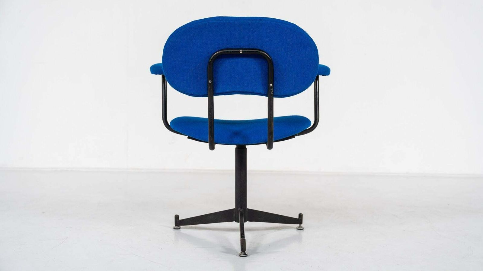 photo furniture Mid Century Modern Bleu Swivel Desk Chair