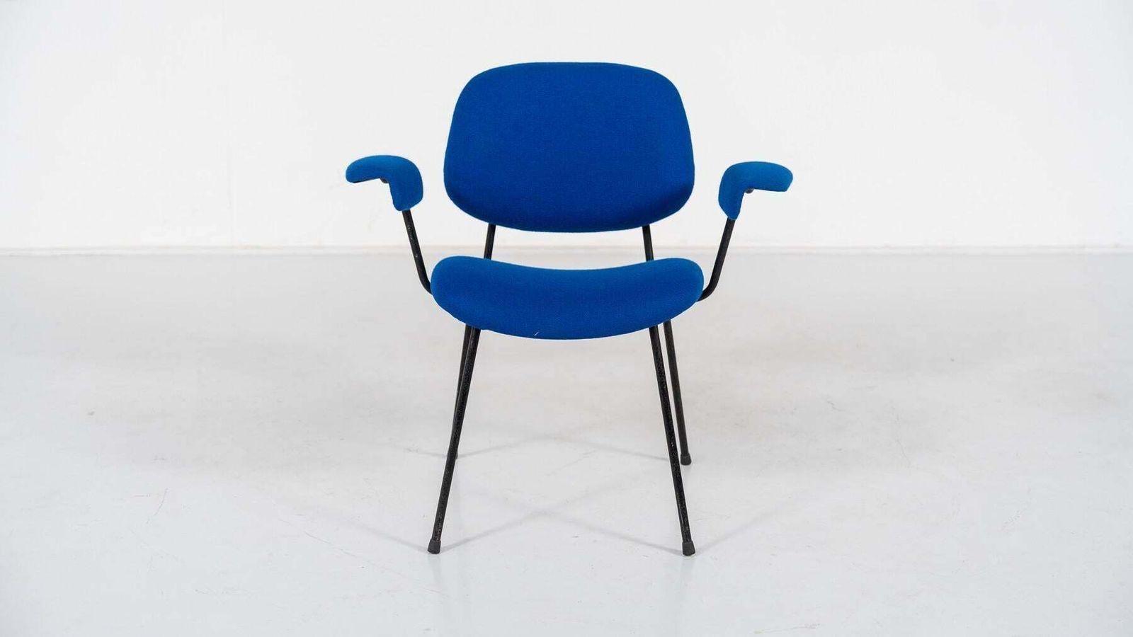 Furniture Mid Century Modern Bleu Swivel Desk Chair photo
