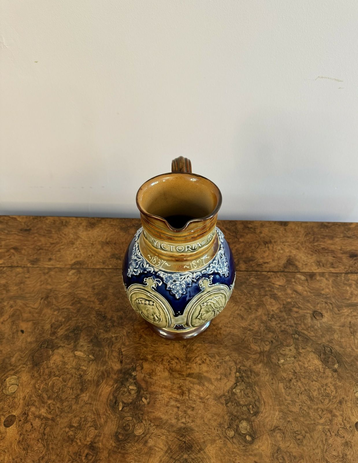 Quality Antique Doulton Lambeth Queen Victoria Jubilee Jug photo for sale