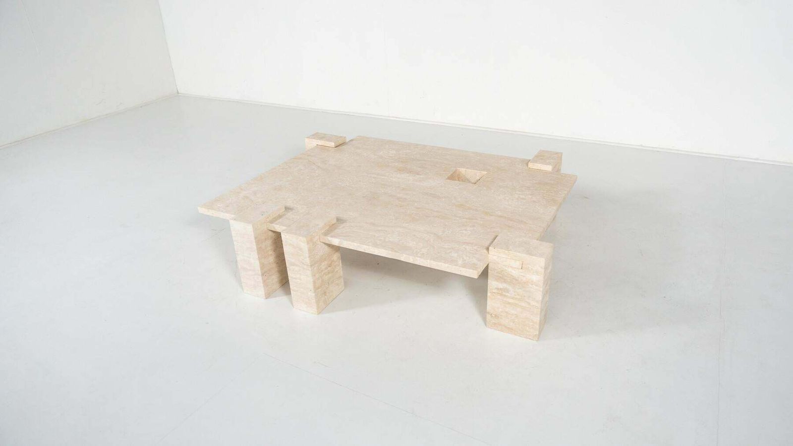 Contemporary Travertine Coffee Table, Italy photo 5528.0