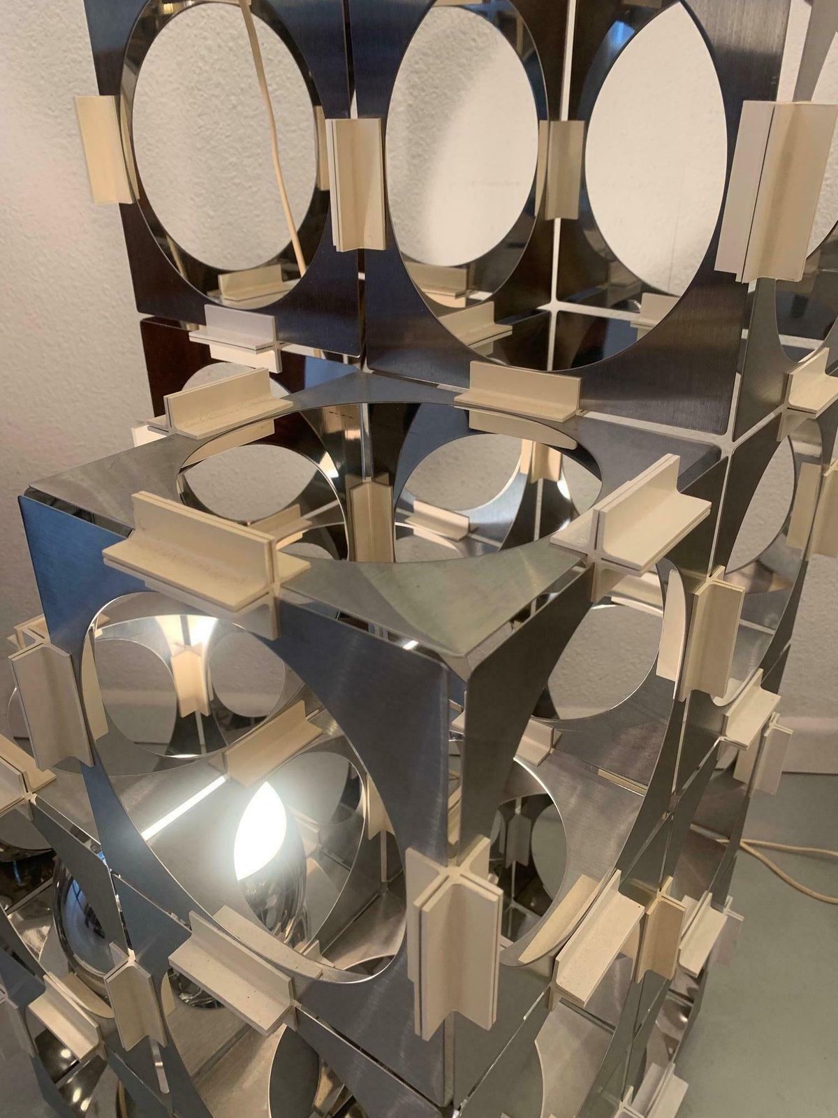 Rare Stainless Steel Skyscraper Modular Floor Lamp By Reggiani, Italy, Ca. 1970s photo buy