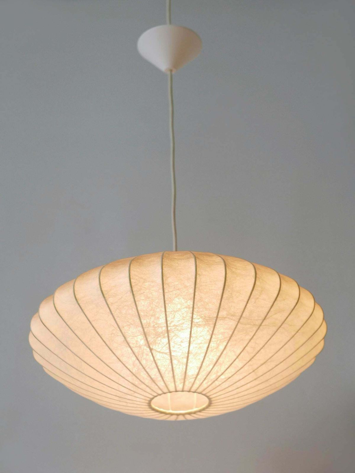 Rare Mid Century Modern Cocoon Pendant Lamp Or Hanging Light By Goldkant 1960s photo Lighting