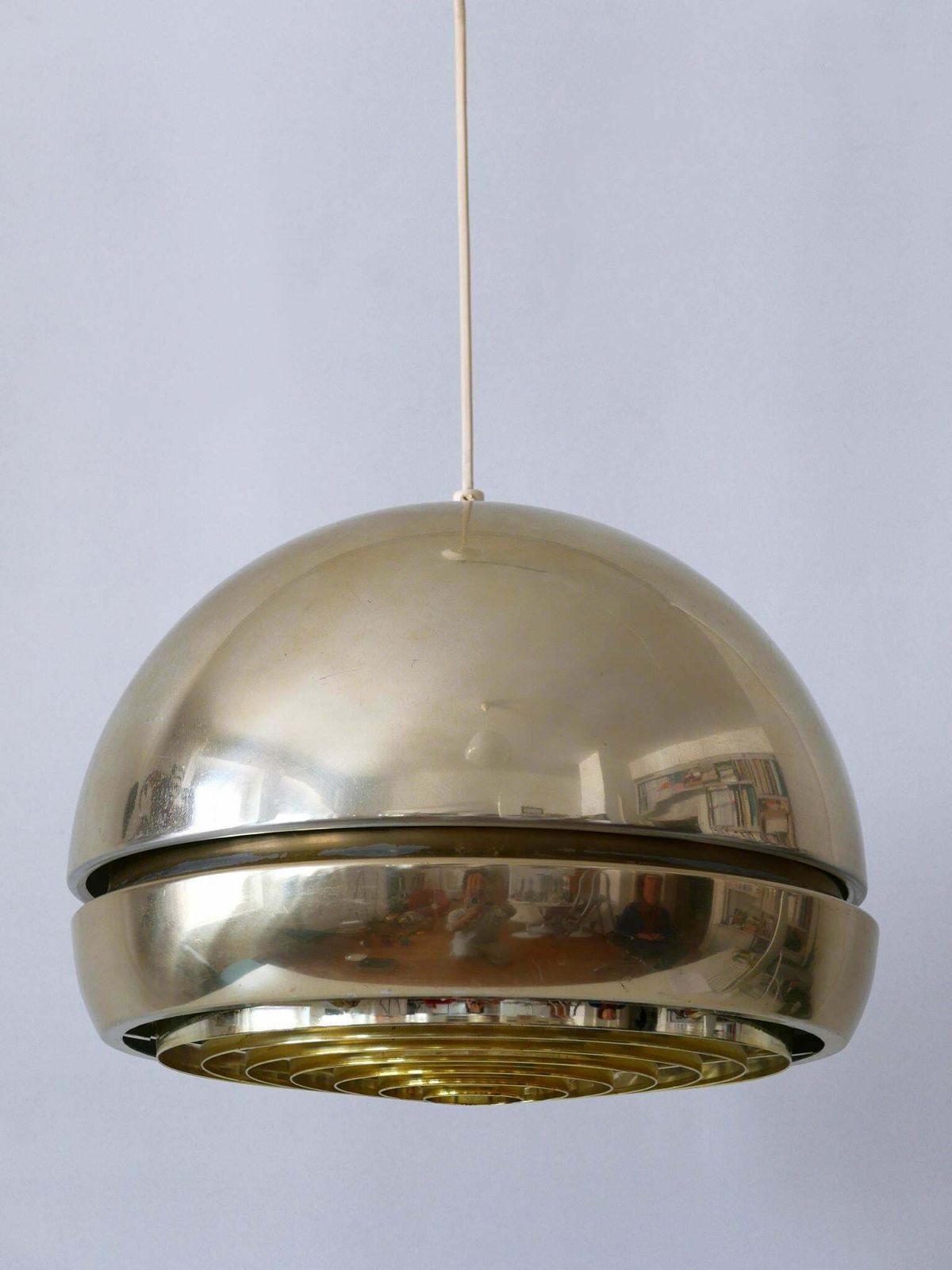 Amazing Mid Century Modern Aluminium Pendant Lamp Or Hanging Light Sweden 1960s photo 1581.0