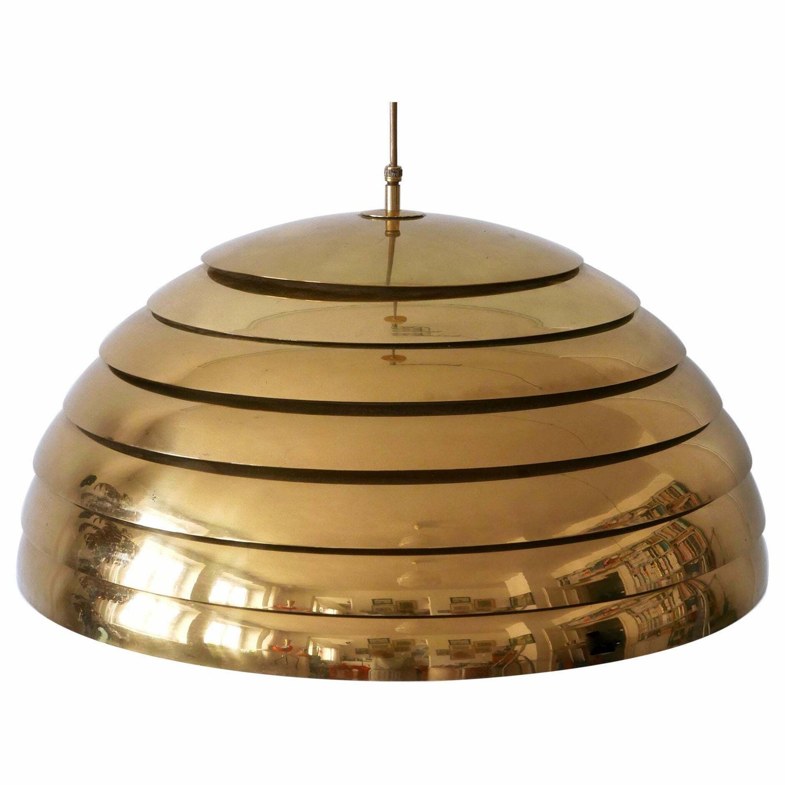 Large Mid Century Modern Pendant Lamp By Vereinigte Werkstätten Germany 1960s photo furniture