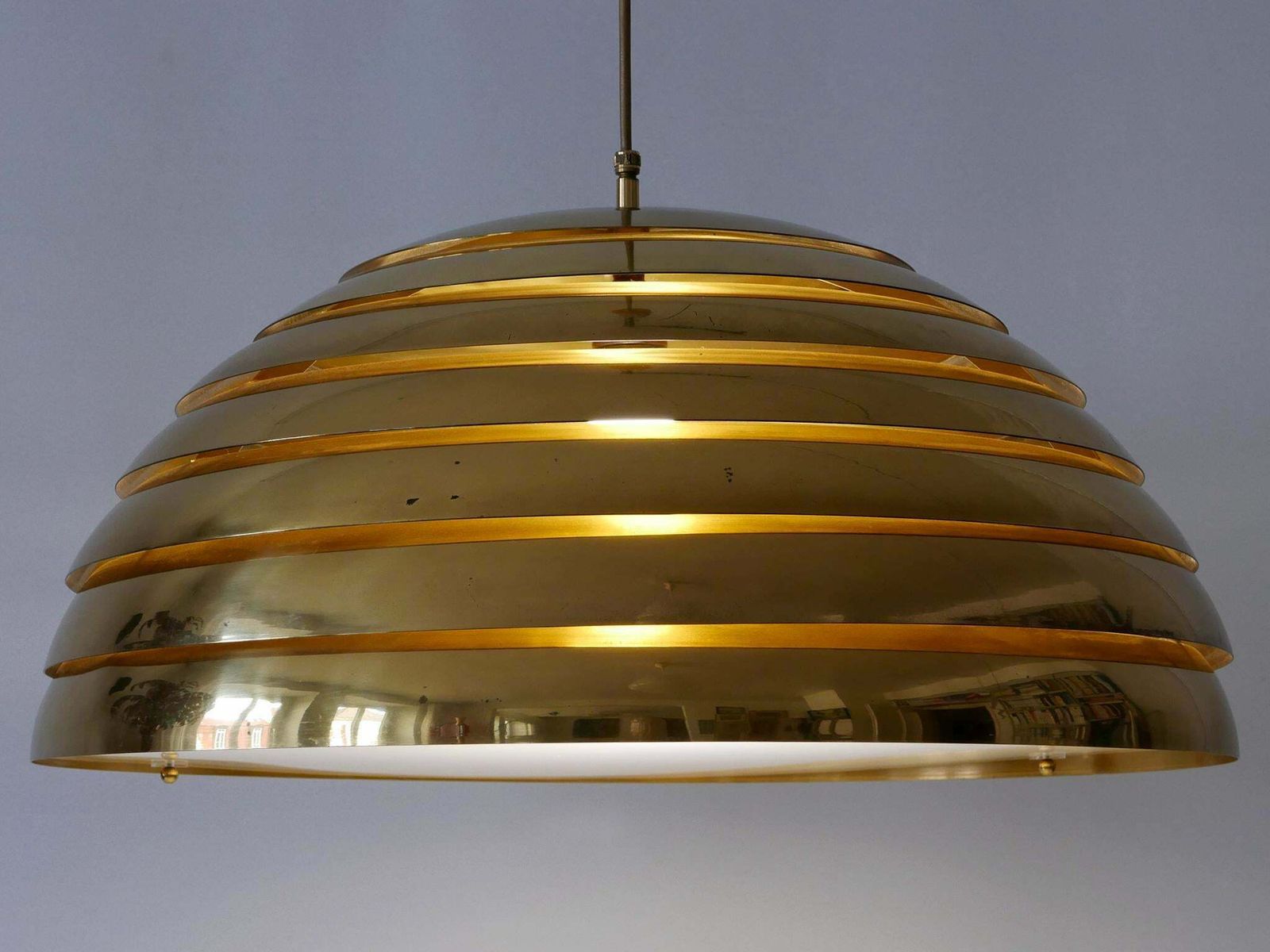 photo vinterior Large Mid Century Modern Pendant Lamp By Vereinigte Werkstätten Germany 1960s