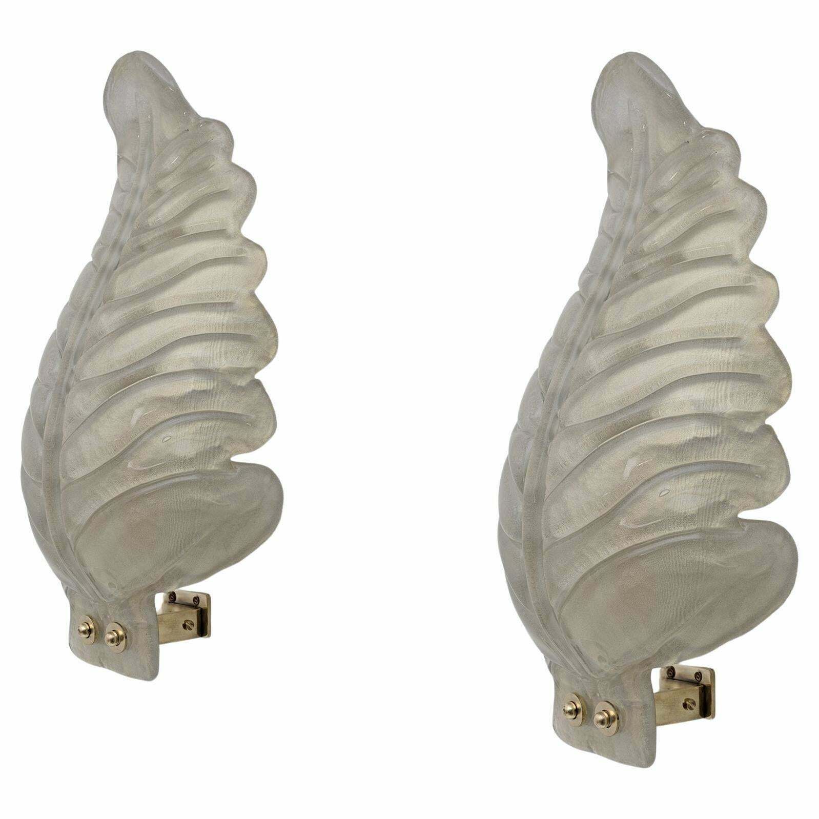 Pair Of Barovier&Toso Mid Century Modern Style Lamps In Murano Glass With Gold Leaf
