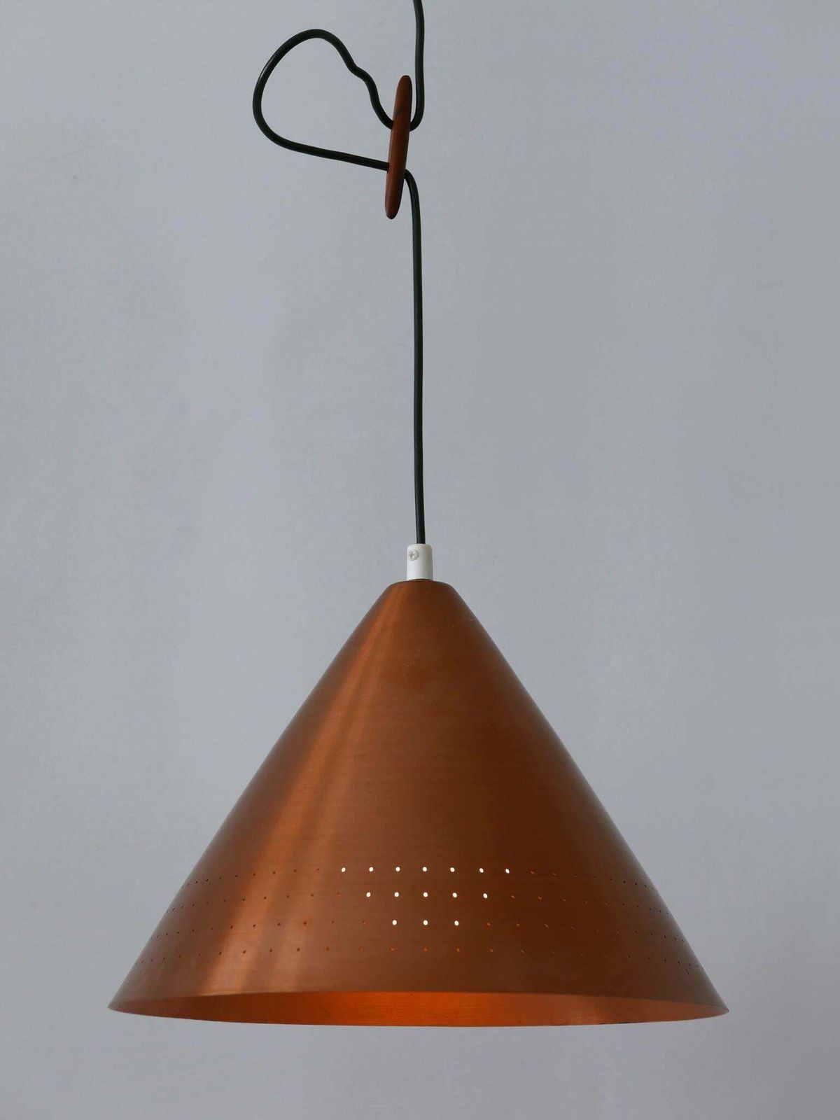 1755.0 Rare Mid Century Modern Scandinavian Copper Pendant Lamp Or Hanging Light 1960s photo