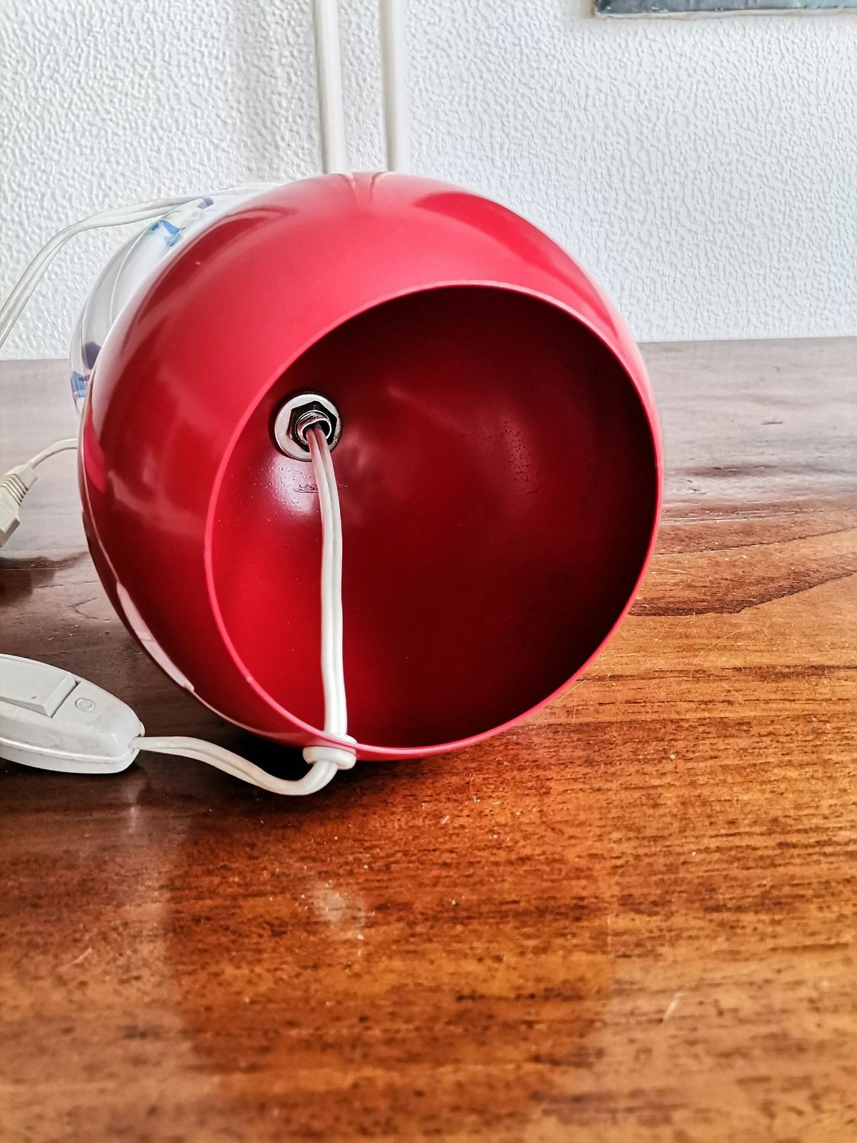 Pair Of Vintage Painted Bedside Lamps / Glass & Metal Table Lamp With Round Base / 60s 70s Yugoslavia / Mid Century Modern Lights photo buy