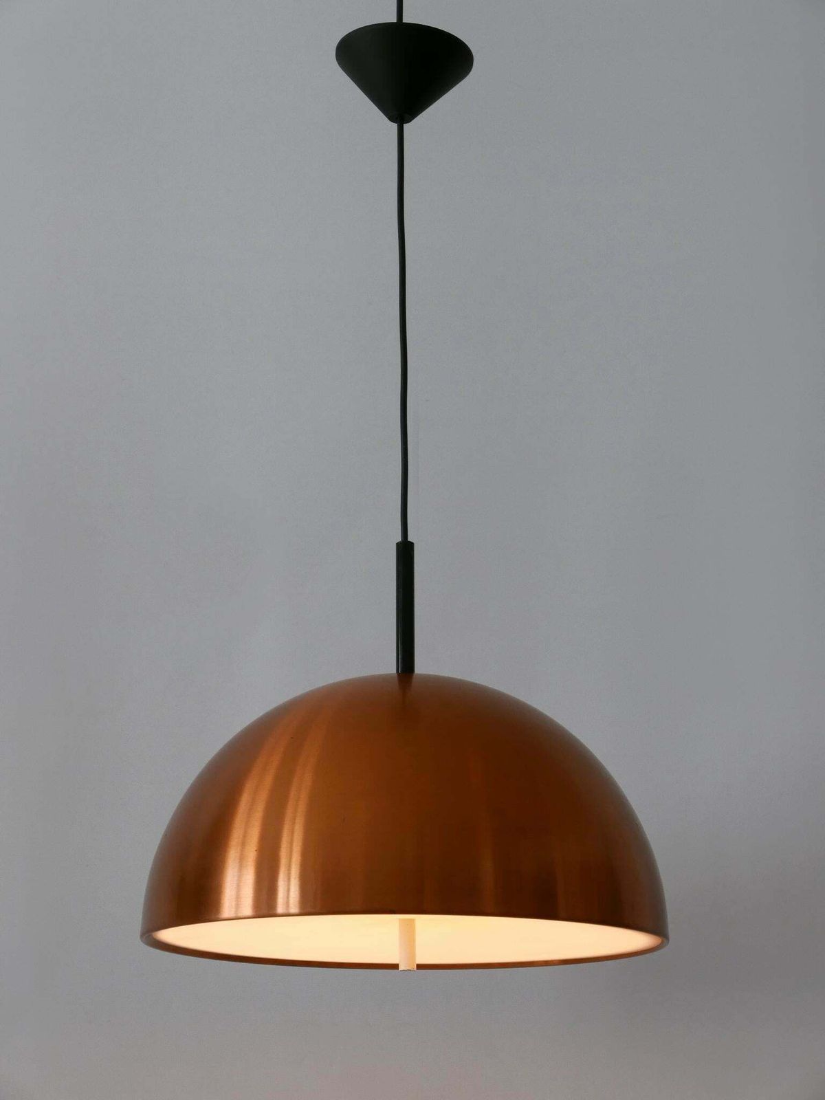 Elegant Mid Century Modern Copper Pendant Lamp By Staff & Schwarz Germany 1960s photo vintage