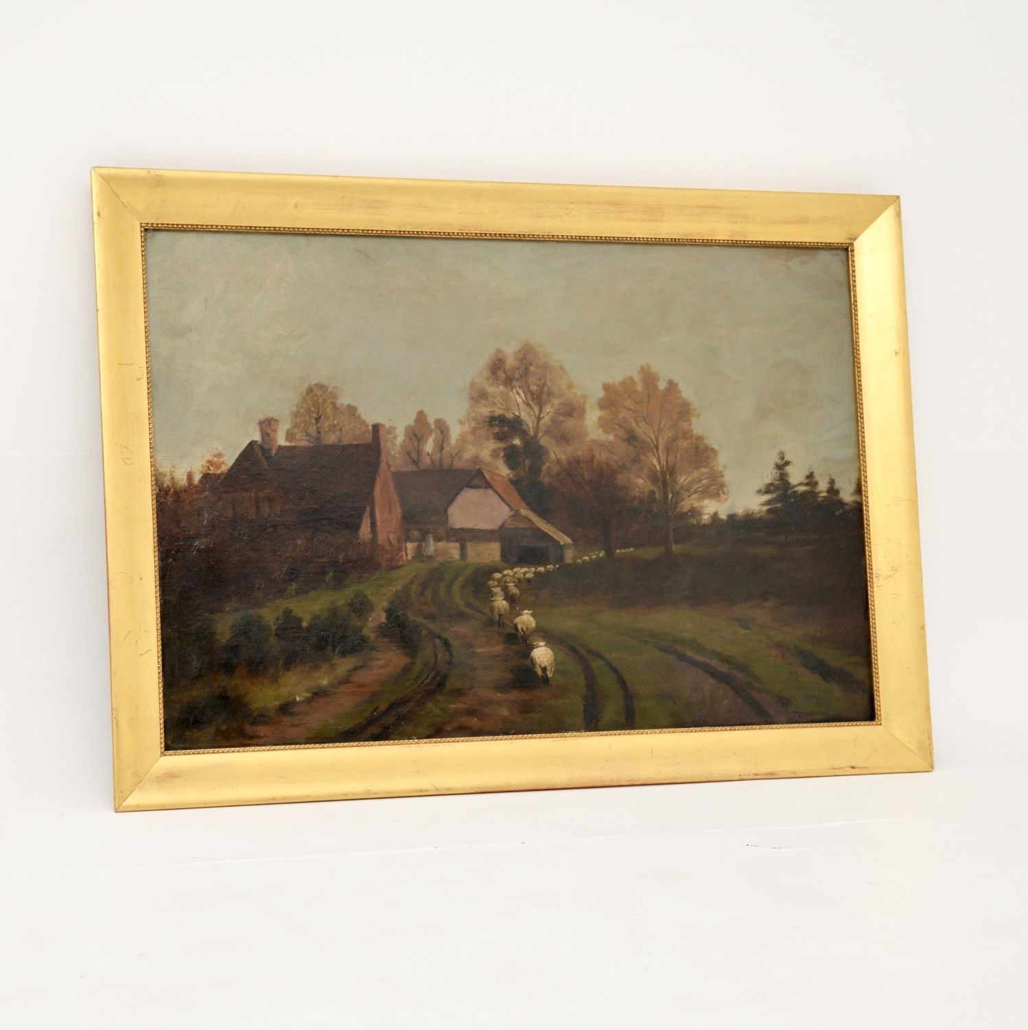 Antique Victorian Landscape Oil Painting