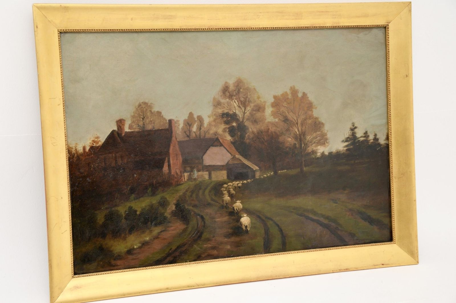 Antique Victorian Landscape Oil Painting photo for sale