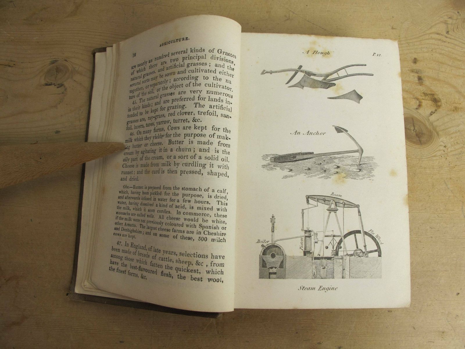 Blair's Preceptor Or General Grammar Of Arts, Sciences, And Useful Knowledge. Antique Education Book From 1830s, With Lots Of Engravings photo for sale