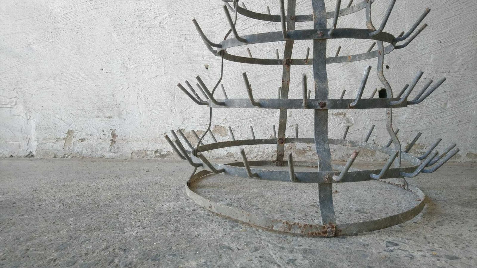 Galvanised French Bottle Rack, Early 20th Century photo furniture