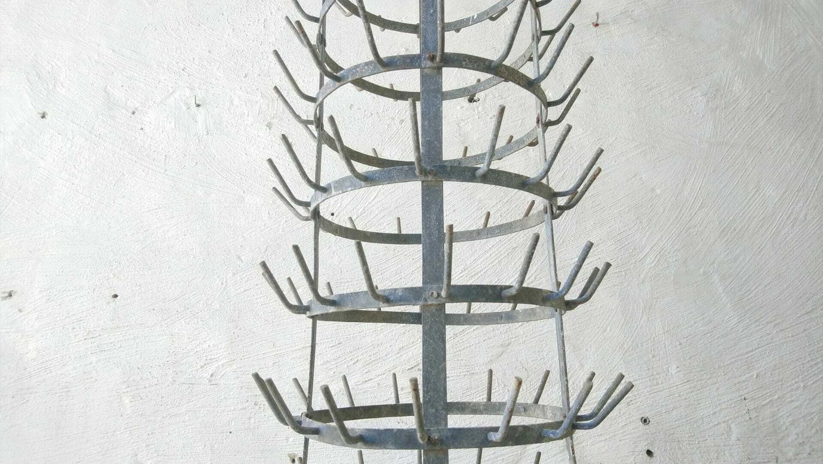 Galvanised French Bottle Rack, Early 20th Century photo Furniture