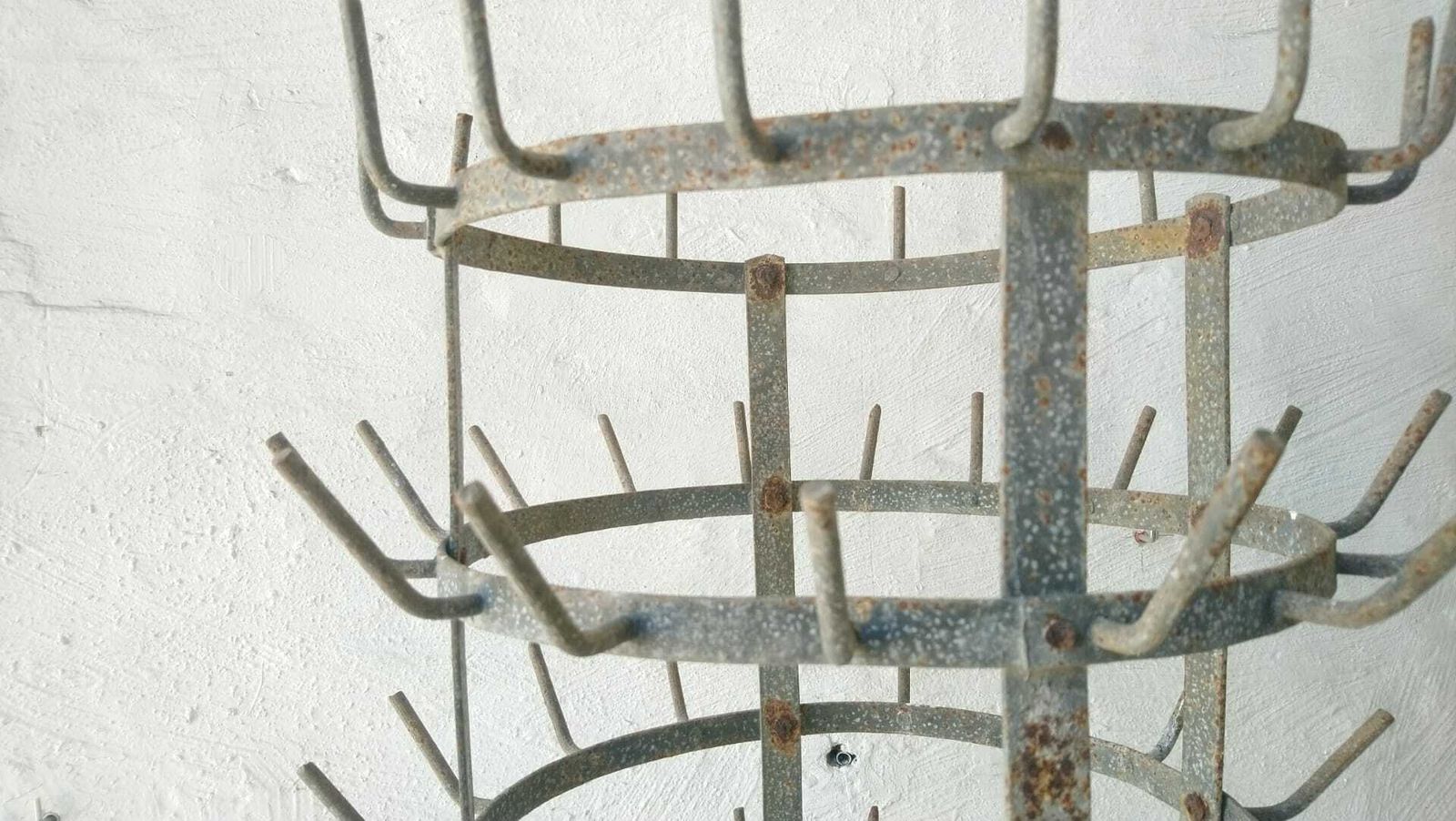 Galvanised French Bottle Rack, Early 20th Century photo 142.0
