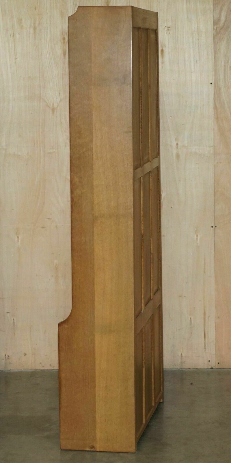 photo buy Pair Of Vintage Robert Mouseman Thompson English Oak Carved Library Bookcases