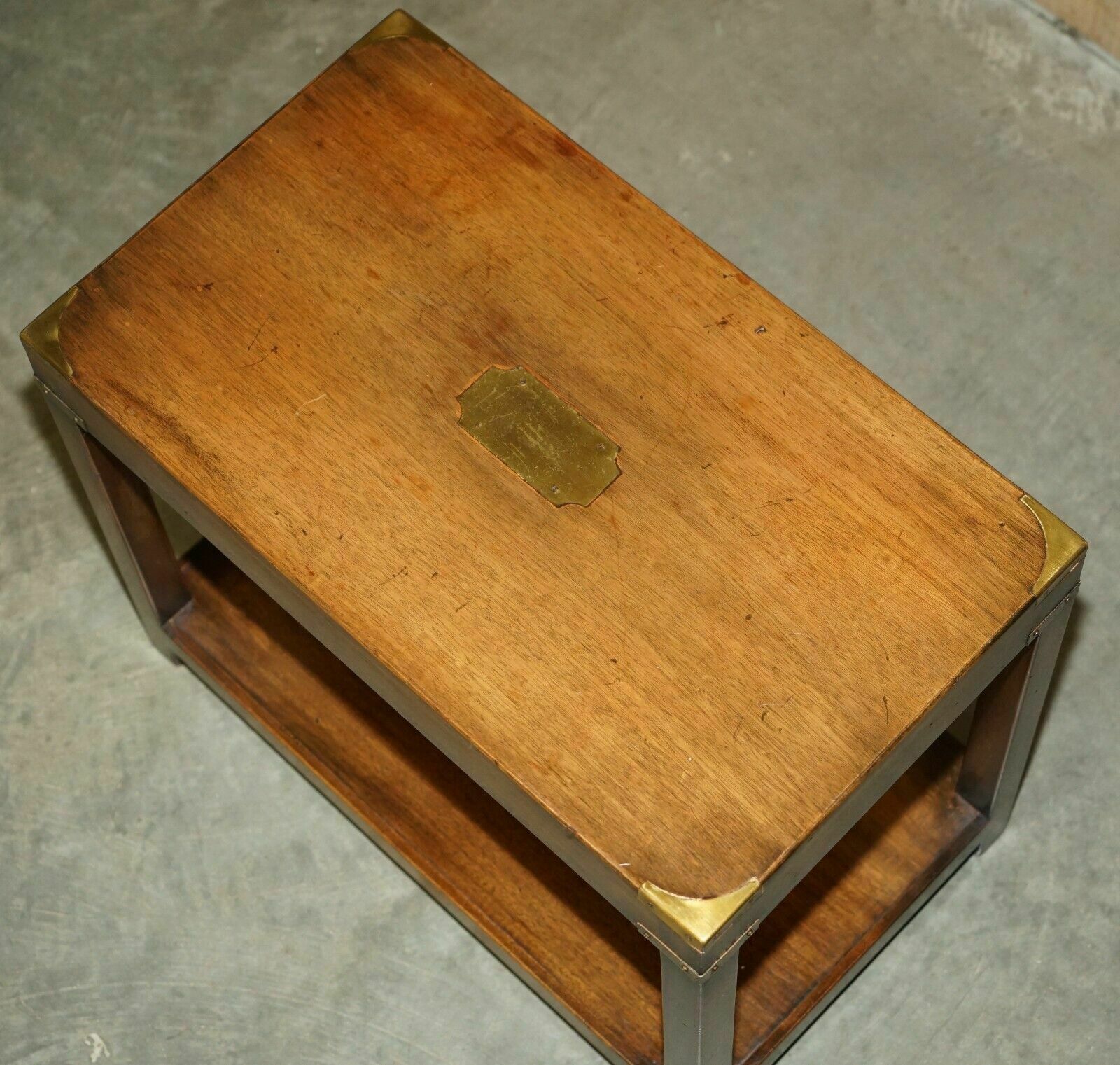 Lovely Harrods London Kennedy Military Campaign High Side End Table Mahogany photo 950.0