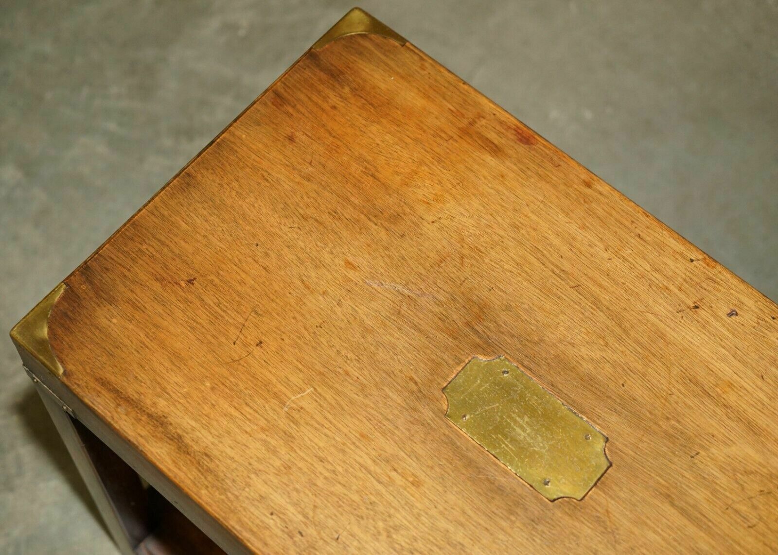 Lovely Harrods London Kennedy Military Campaign High Side End Table Mahogany photo vinterior