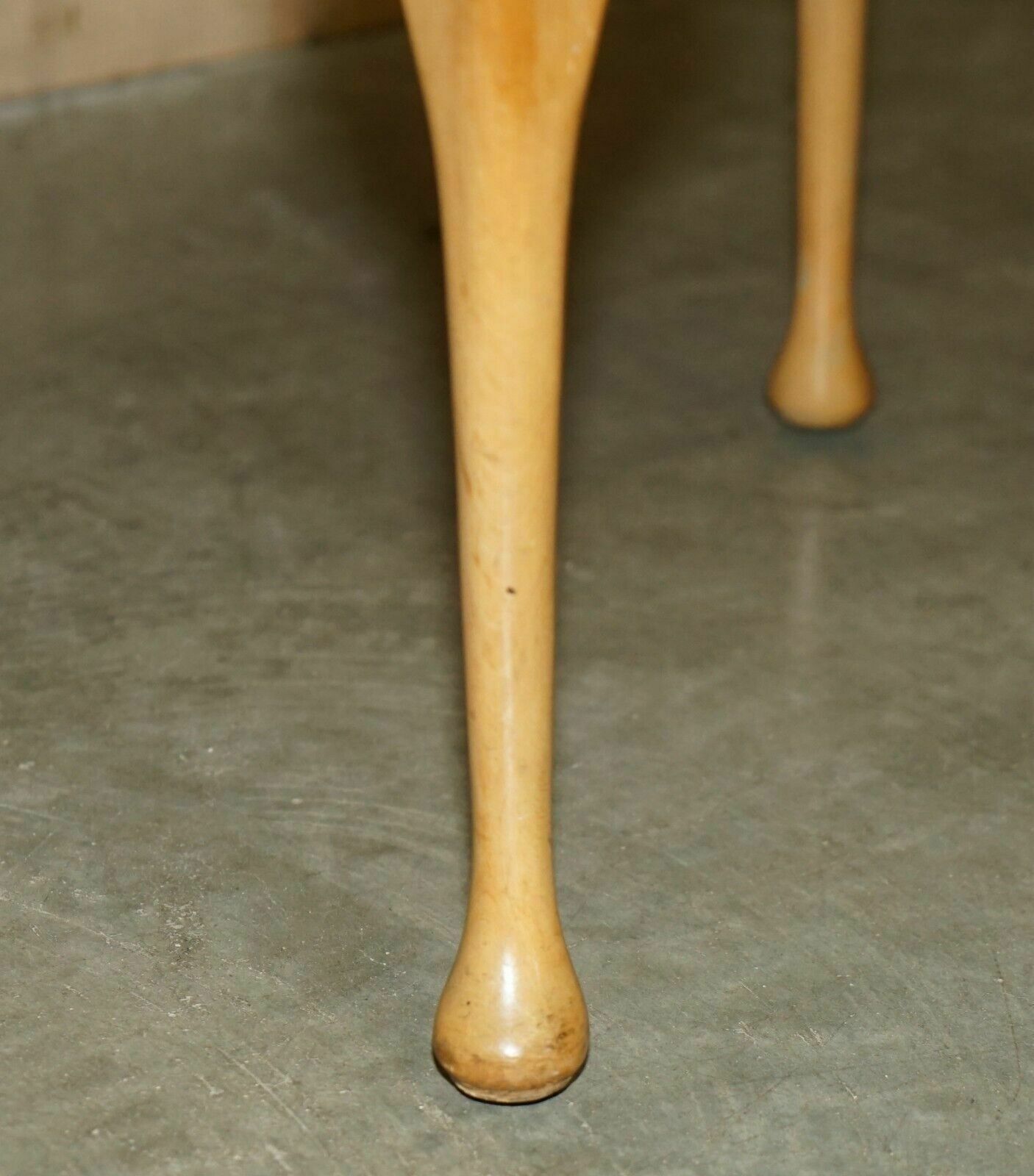 Circa 1930's English Walnut William Morris Forest Linen Dressing Table Stool photo vintage