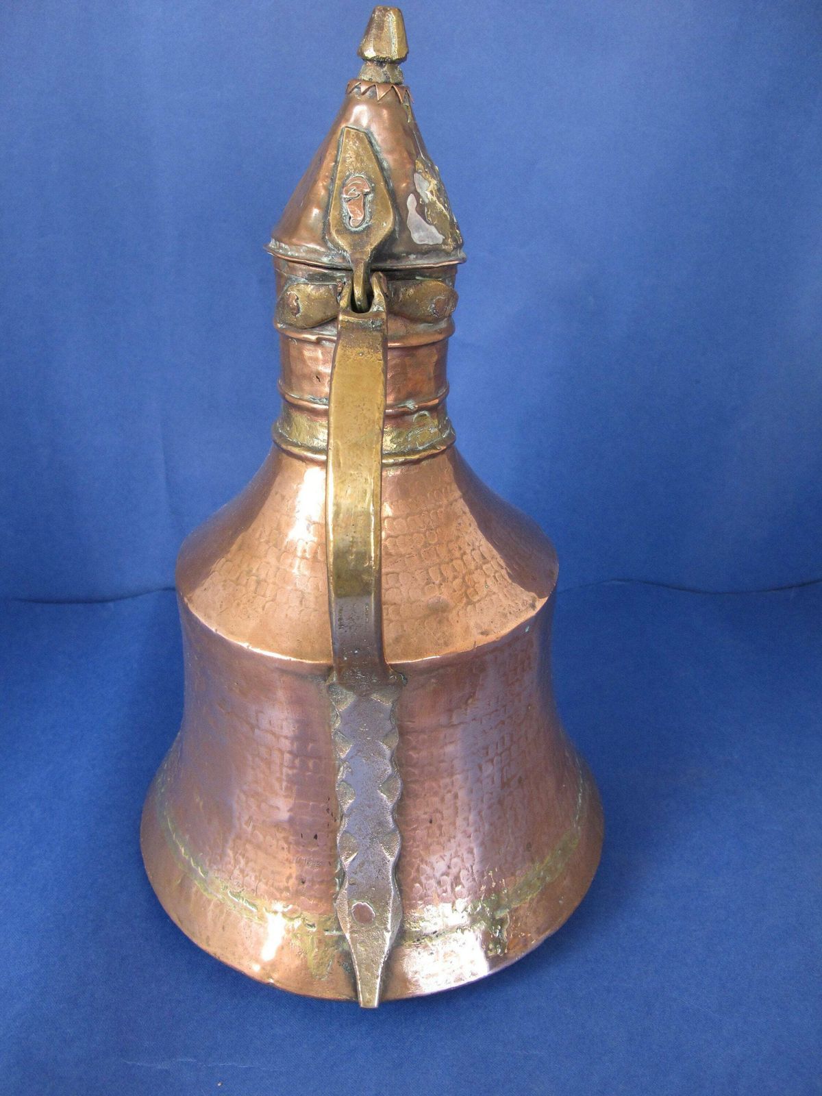 Antique Copper And Brass Coffee Pot. Arabic/Turkish/North African Dallah. Long Curved Spout   Decor Only   Not Watertight! photo vintage