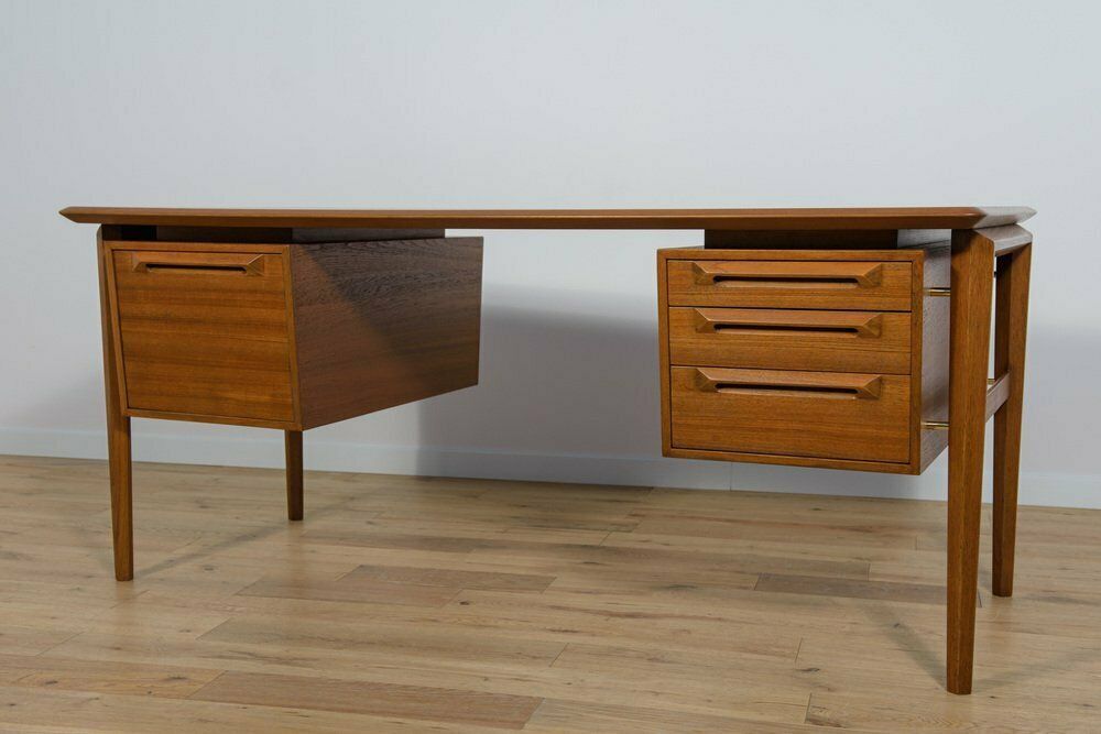 Mid Century Teak Desk By Ib Kofod Larsen For Seffle Möbelfabrik, Sweden, 1950s photo furniture