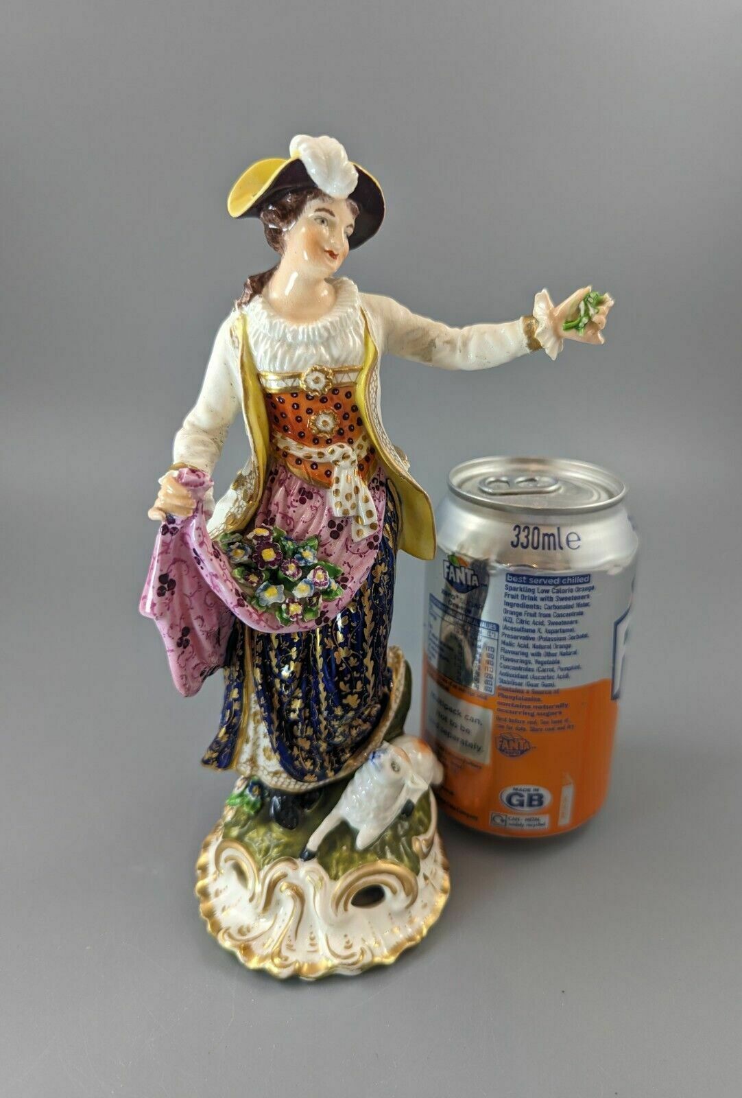 photo furniture Antique Derby Porcelain Figurine Of A Shepherdess C.1830, The Bloor Period