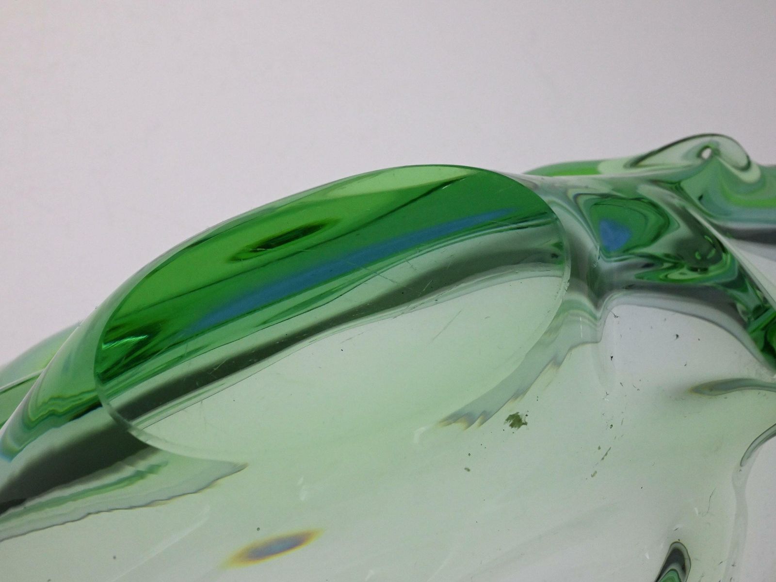 photo for sale Rare Vintage Czech Green Glass Bowl, Skrdlovice Glasswork, Jan Beranek Design, Czech Glass, Vintage Glass Bowl, Green Bowl, Antique Bowl
