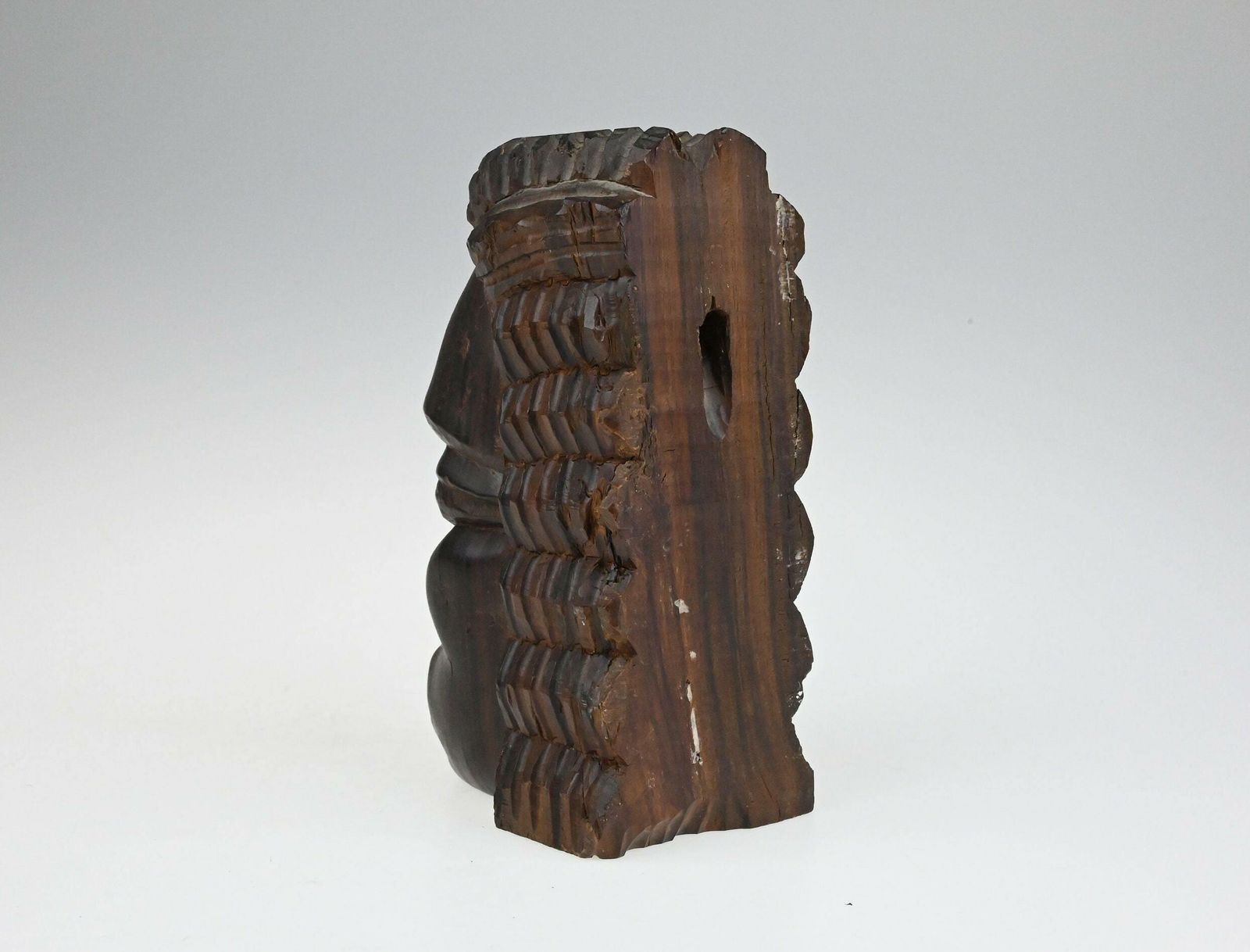 Antique Hand Carved Ebony Wood Sculpture, Hand Carved Wooden Statue, Vintage Statue, Statue, Wooden Figurine, Antique Statue photo for sale