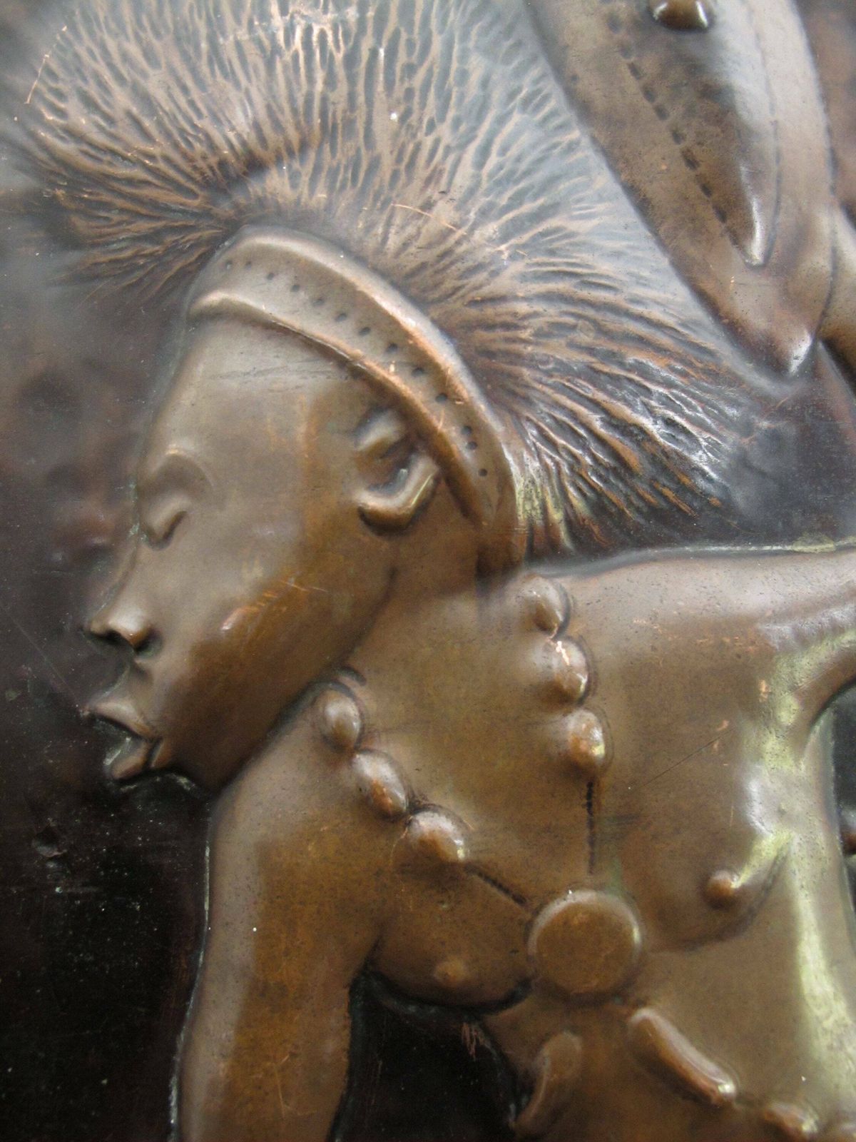 Vintage African Copper Relief Wall Hanging. Fabulous Mid Century Modern Wall Art   11 By 27 Inches (28 X 68.5cm) photo buy