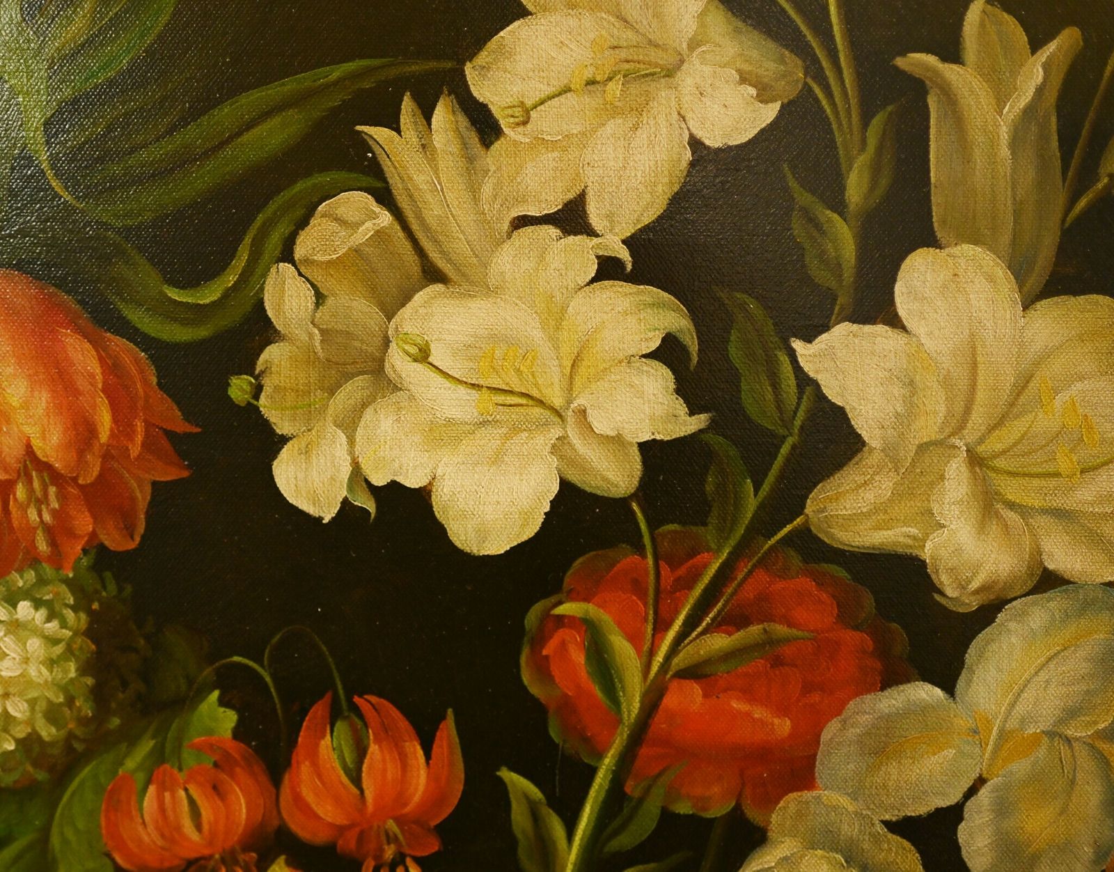 photo buy French Still Life Floral Oil Painting Cafe Flowers