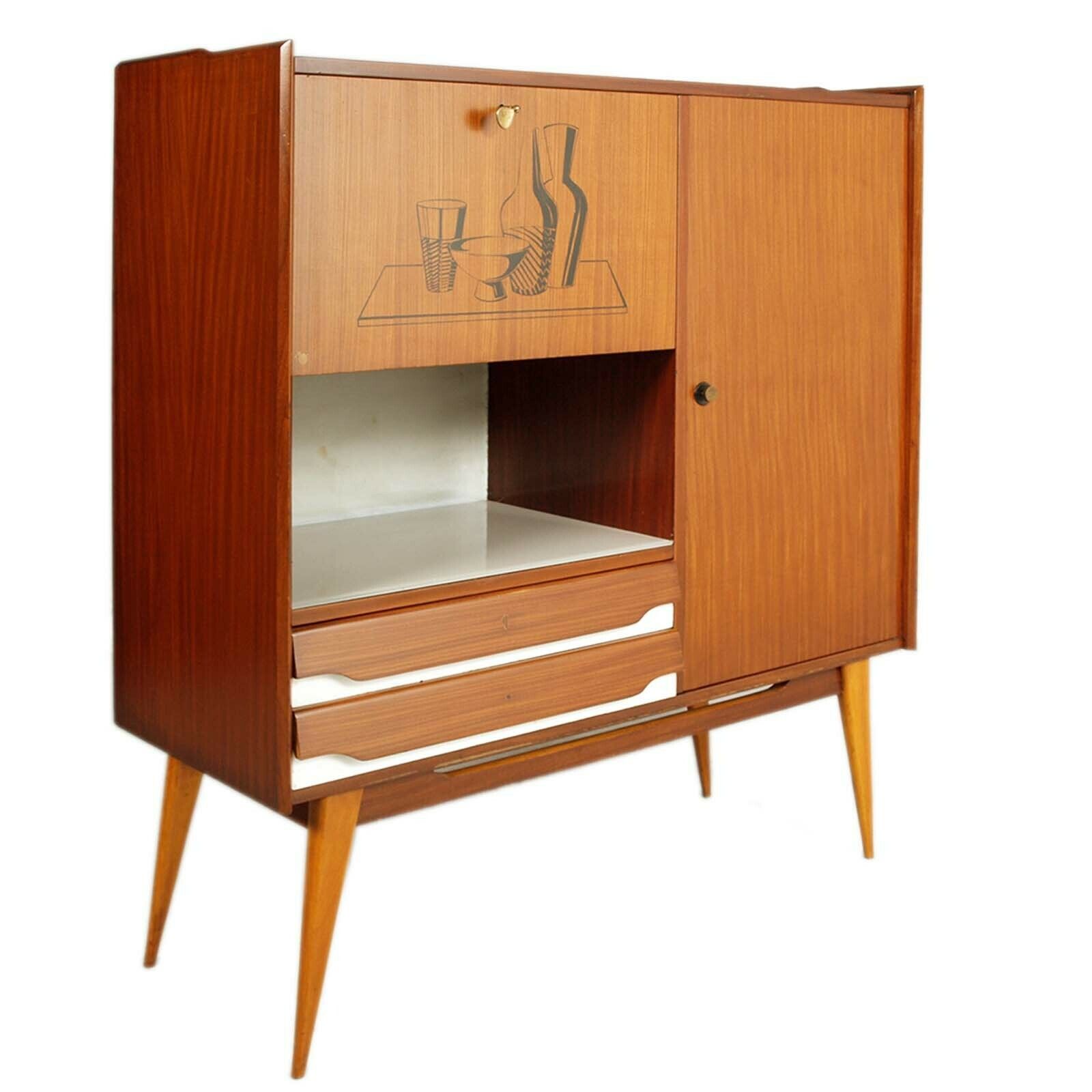 1960s Buffet Dry Bar By Mobile Di Cantù, Ico & Luisa Parisi Attributed In Walnut