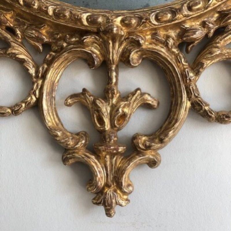 An Elegant George III Giltwood And Carton Pierre Oval Pier Glass, Late 18th Century photo buy