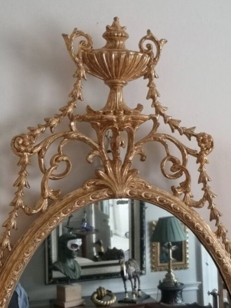 Home Decor An Elegant George III Giltwood And Carton Pierre Oval Pier Glass, Late 18th Century photo