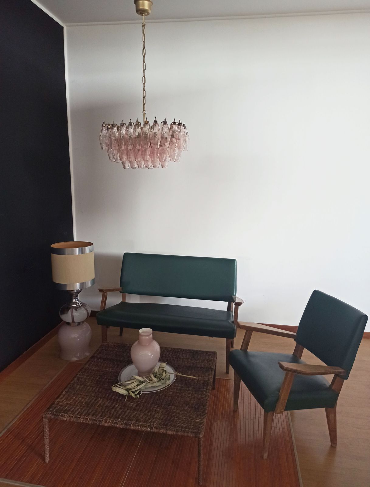 Elegant Murano Poliedri Chandelier   Carlo Scarpa   Pink Glasses photo 1050.0