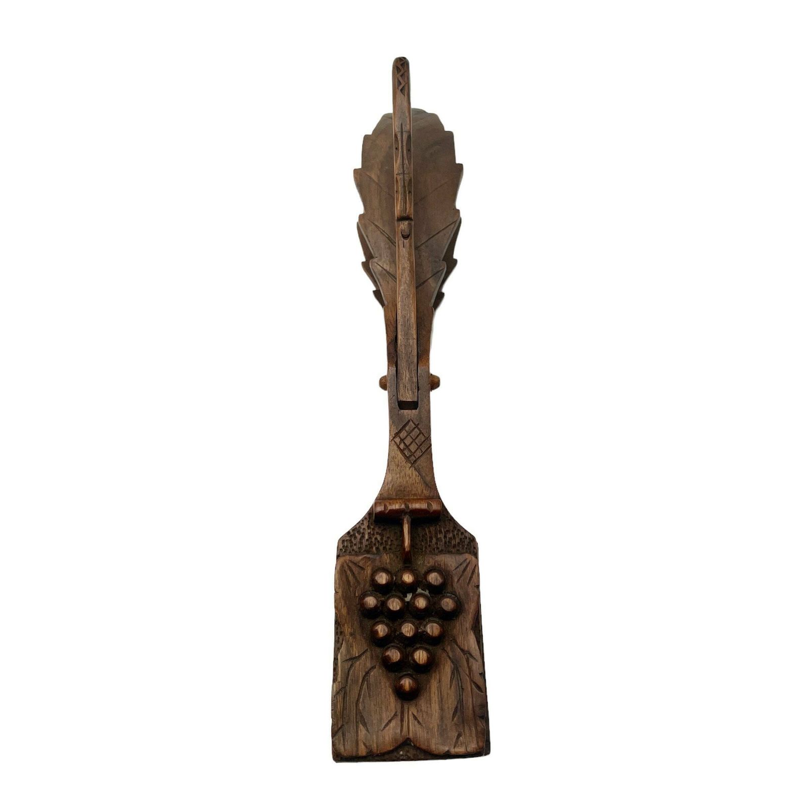 Vintage Carved Wooden Tongs   Grape Pattern   Bread Tongs   Food Tongs   Kitchenalia
