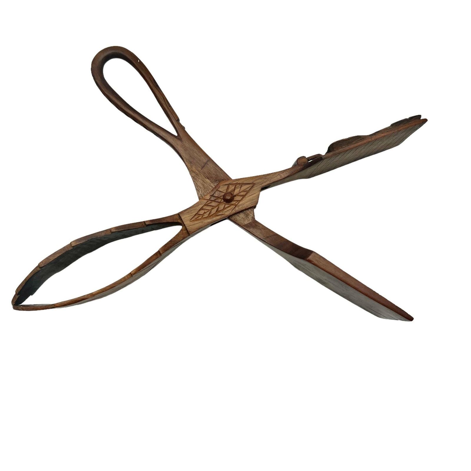 Vintage Carved Wooden Tongs   Grape Pattern   Bread Tongs   Food Tongs   Kitchenalia photo Home Decor