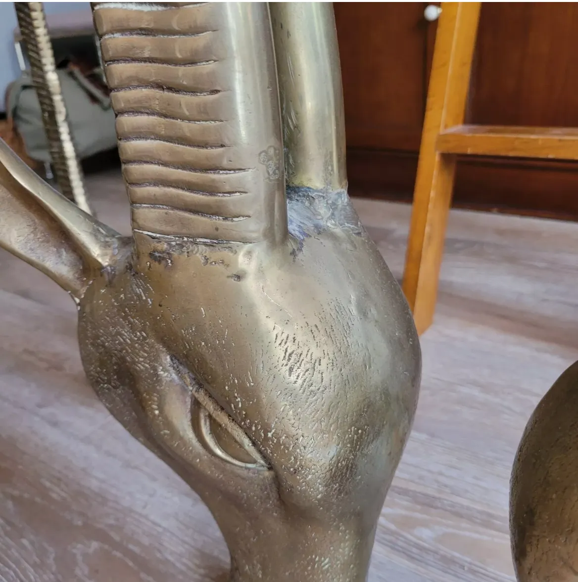 Furniture Ibex Rams Head Table Brass Maison Jansen Alain Chervet Vintage Mid Century 1of2 photo