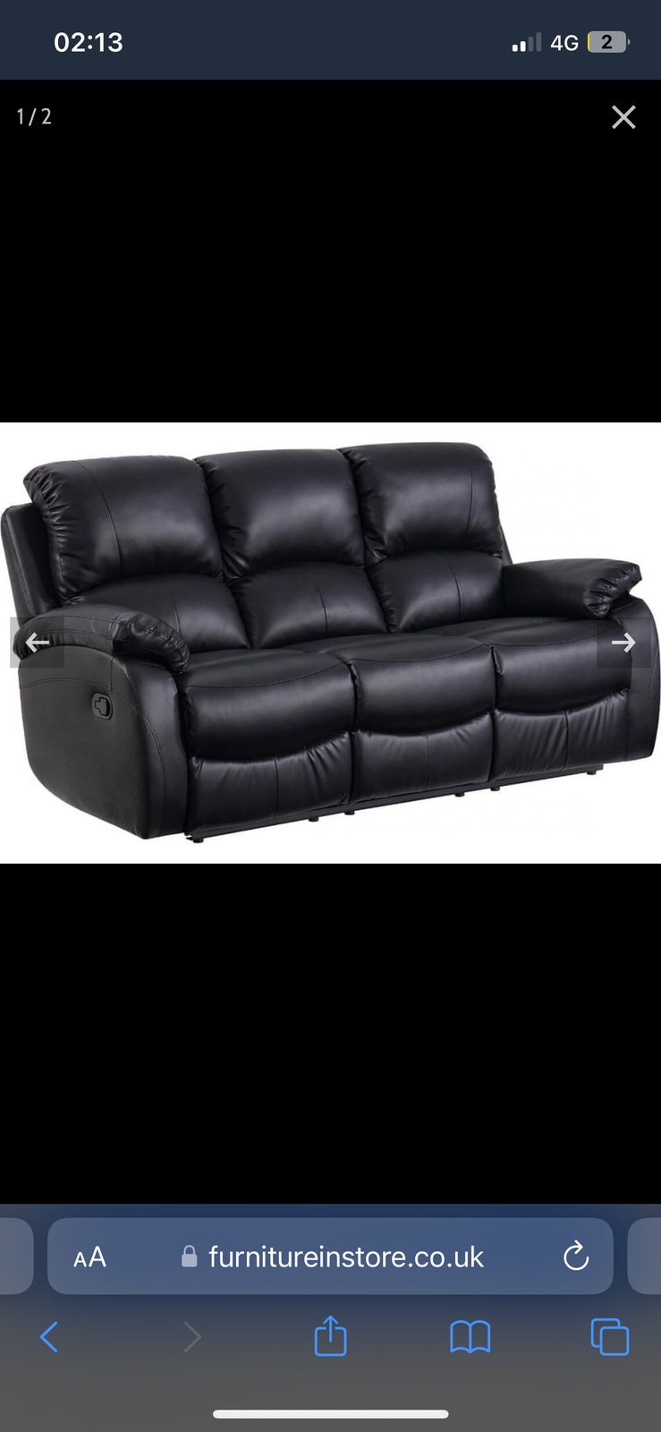 2 Piece Leather Sofa Recliner (3 Seater + 2 Seater) photo furniture