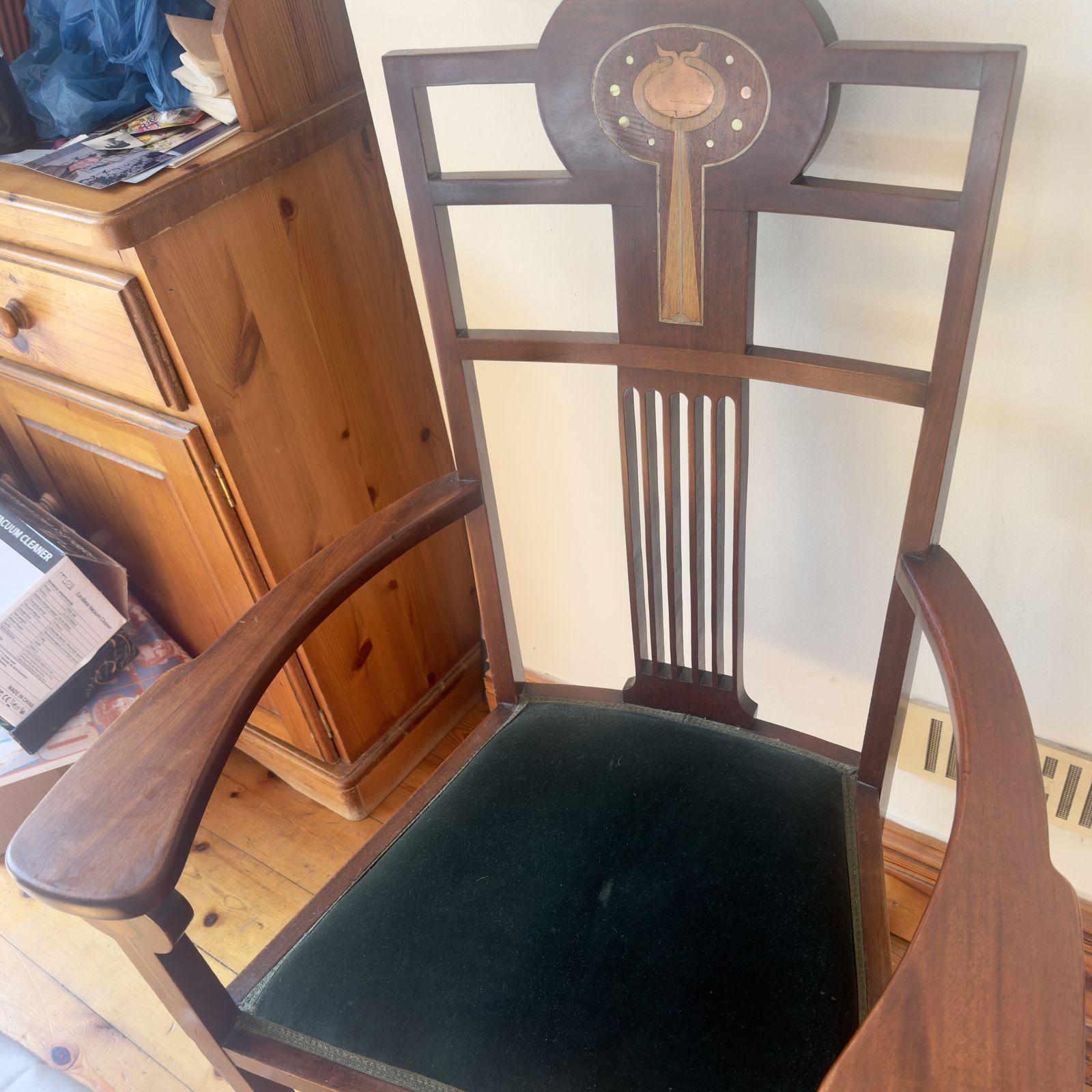 Arts And Crafts Walnut C.1880 Table And 6 Chairs photo for sale