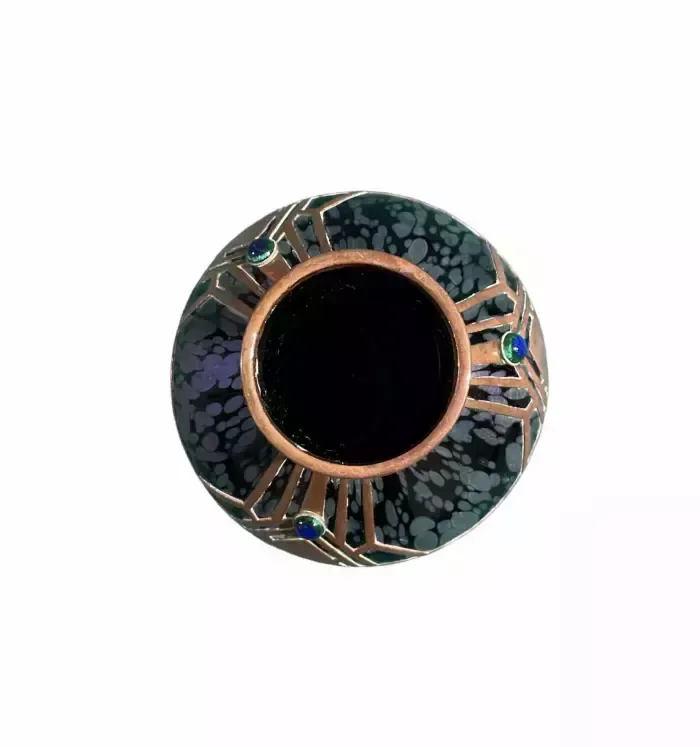 Johann Loetz Witwe Glass Copper Overlay Vase, Early 20th Century, Austria. photo for sale