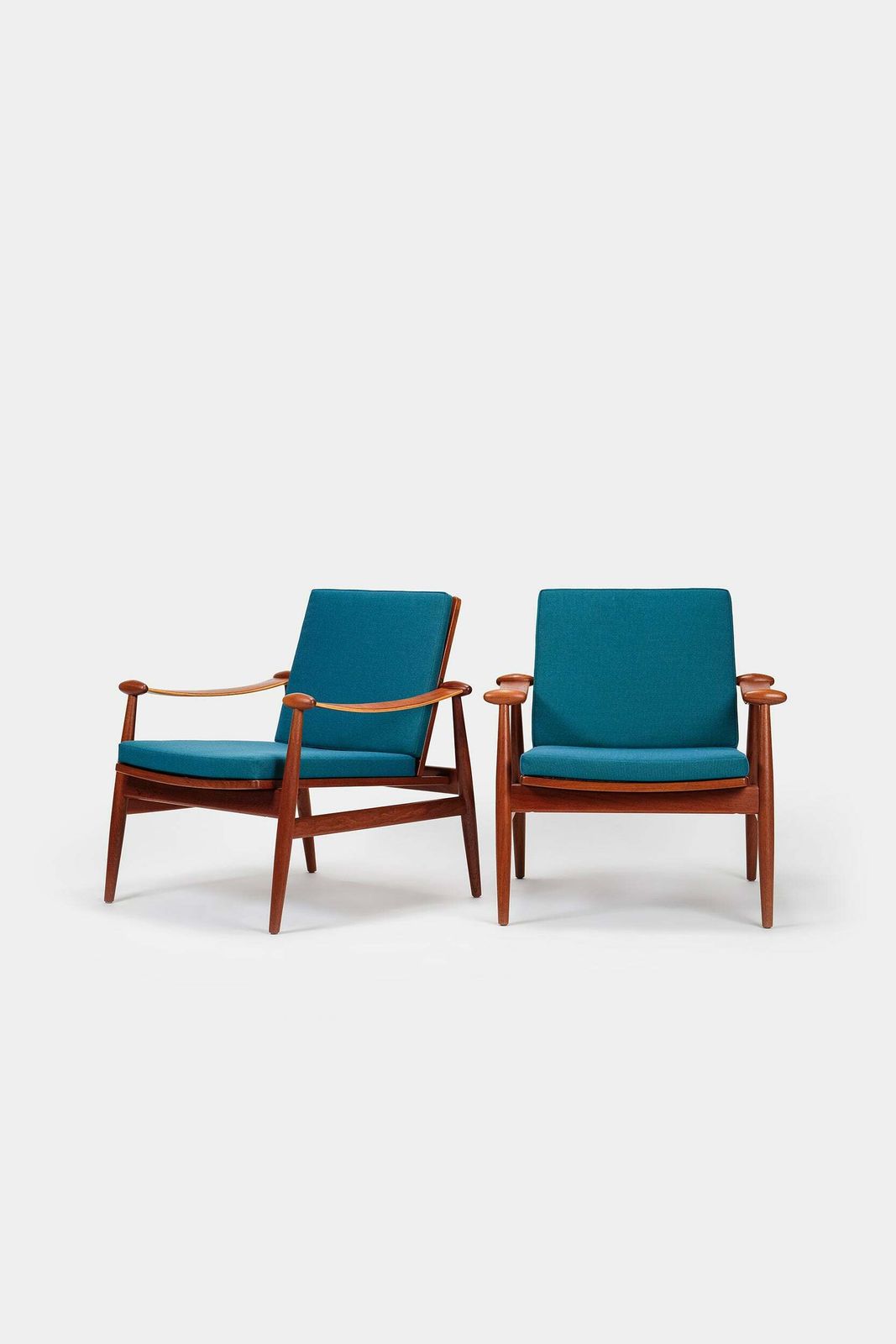 Finn Juhl, Pair Of "Spade" Armchairs, Denmark, 50s