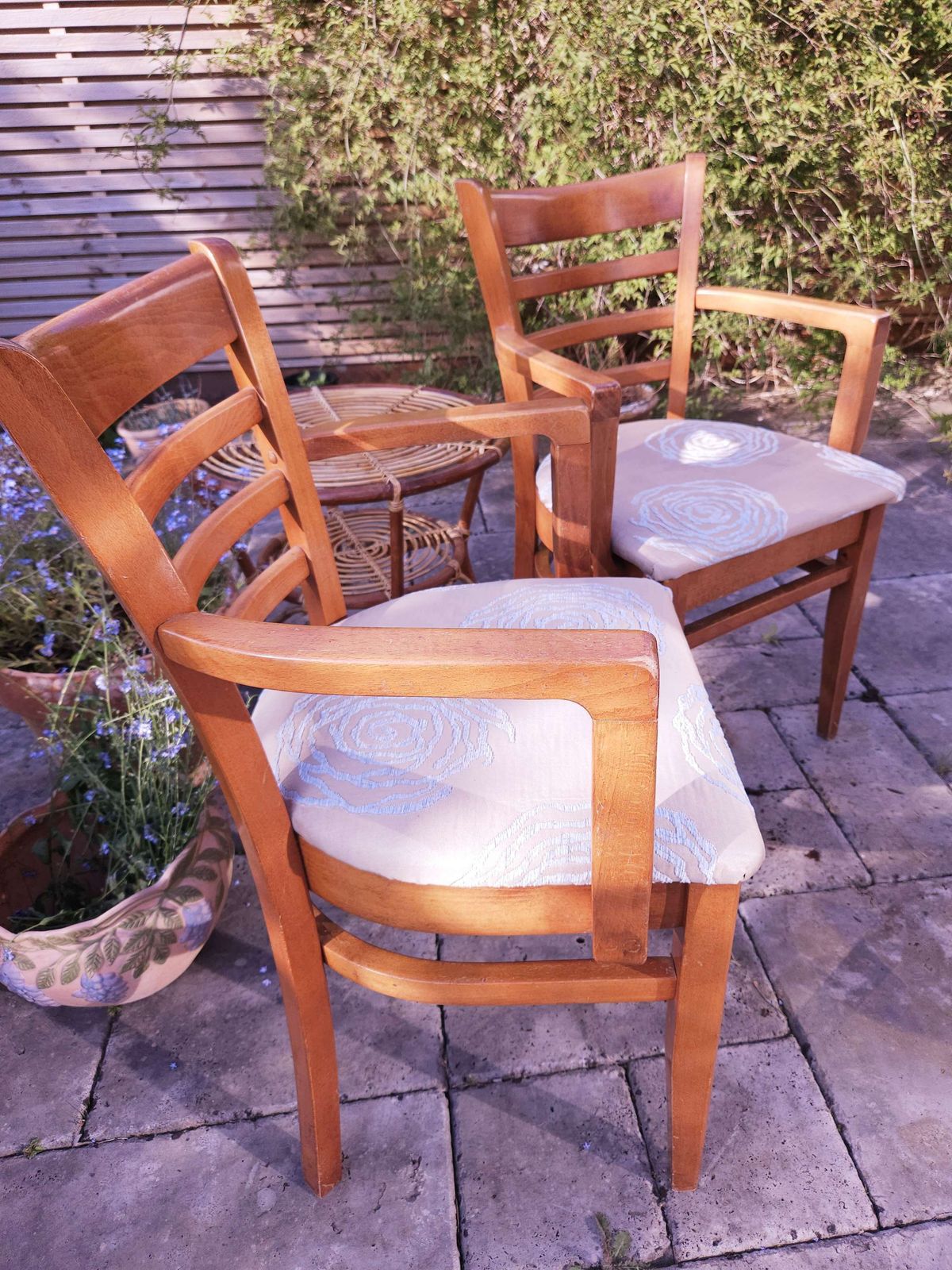 Superb Pair Of Bentwood Mid Century Carver Style Chairs With Original Fmg Label photo furniture