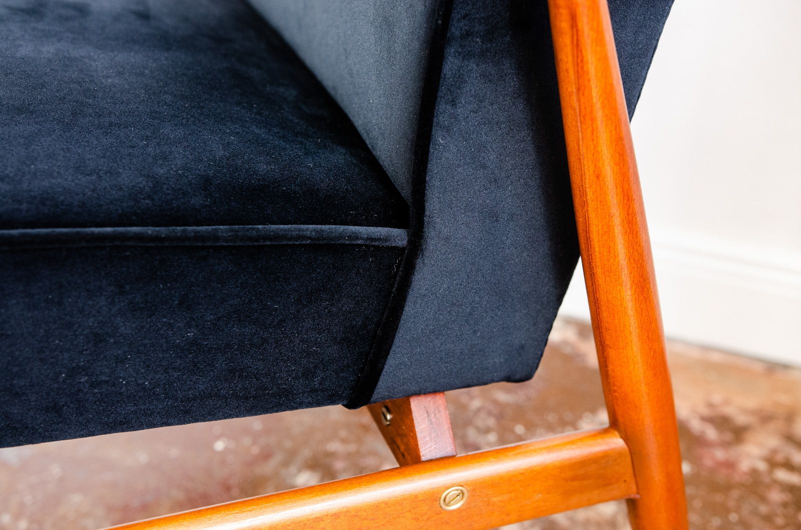 1250.0 Pair Of Black Mid Century Armchairs By H. Lis, 1960's photo