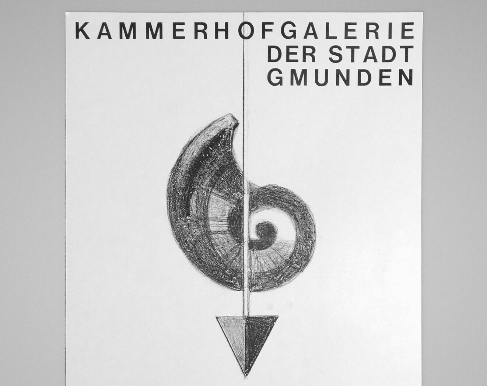 Original Vintage 1970s Herbert Dimmel Monochrome Austrian Art Exhibition Poster photo furniture